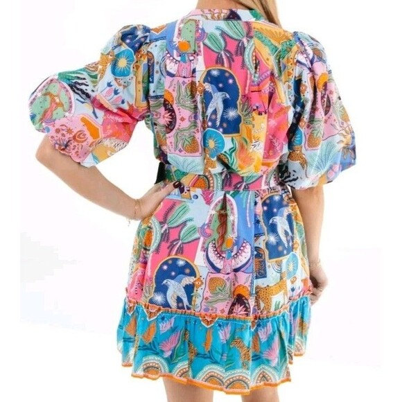 J Marie Sloan Belted Dress Size L Button Pockets100% Cotton Excellent Condition - Picture 5 of 13